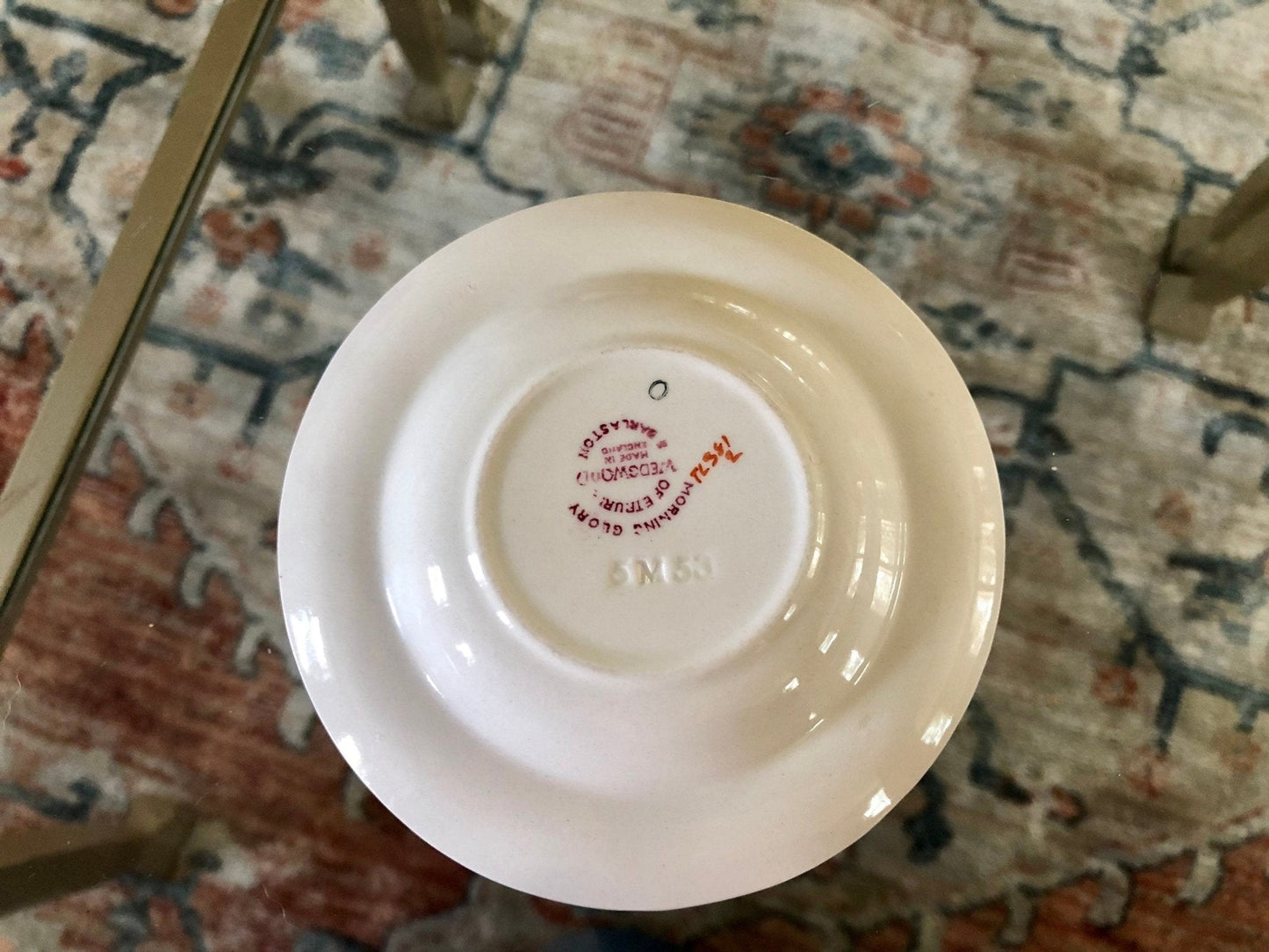Wedgwood Morning Glory Trinket Dish — Hand - Painted, Barlaston, Made in England, 4.25" diameter - Loom Vintage