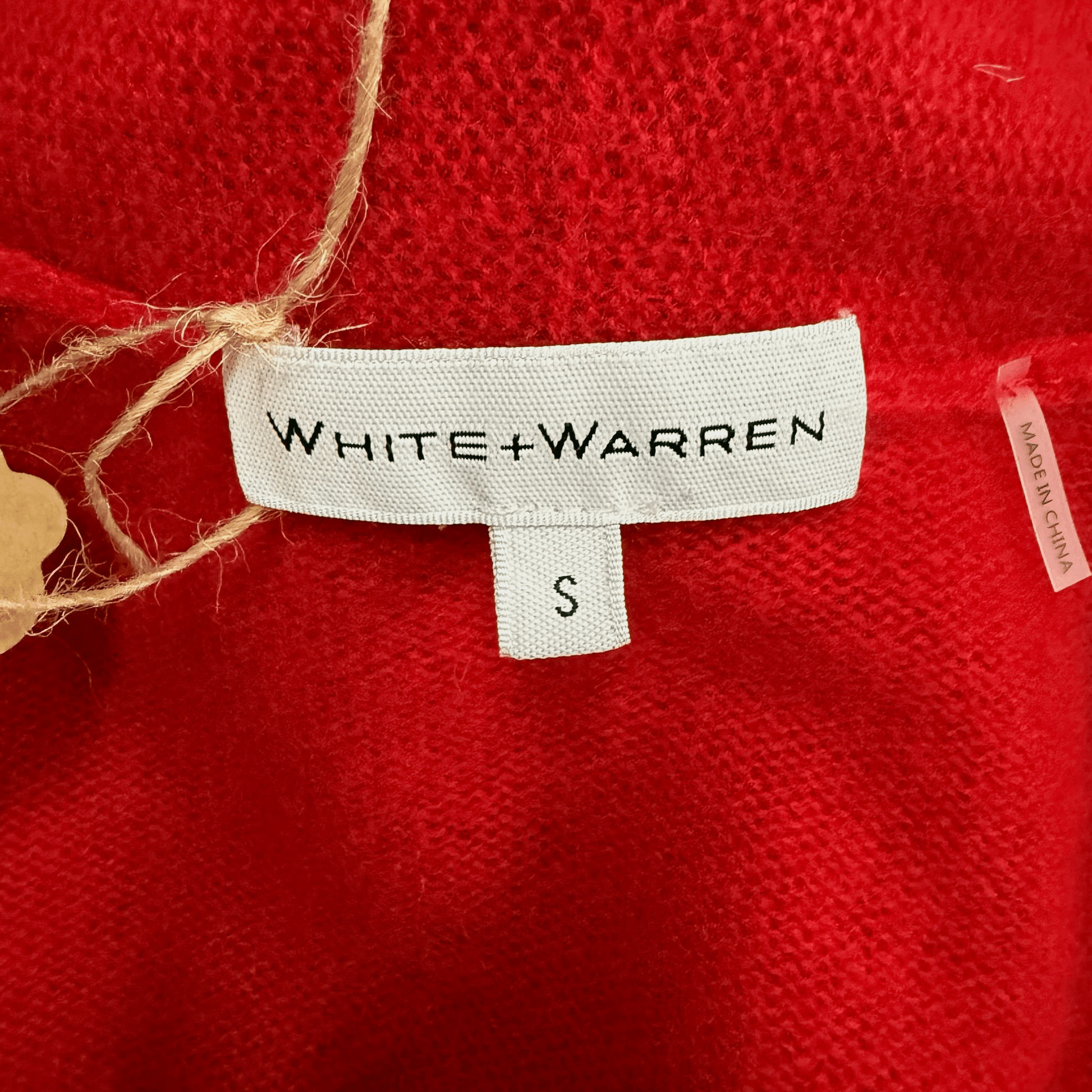 White + Warren Red 100% Cashmere Open - Front Cardigan (Small) - Loom Vintage