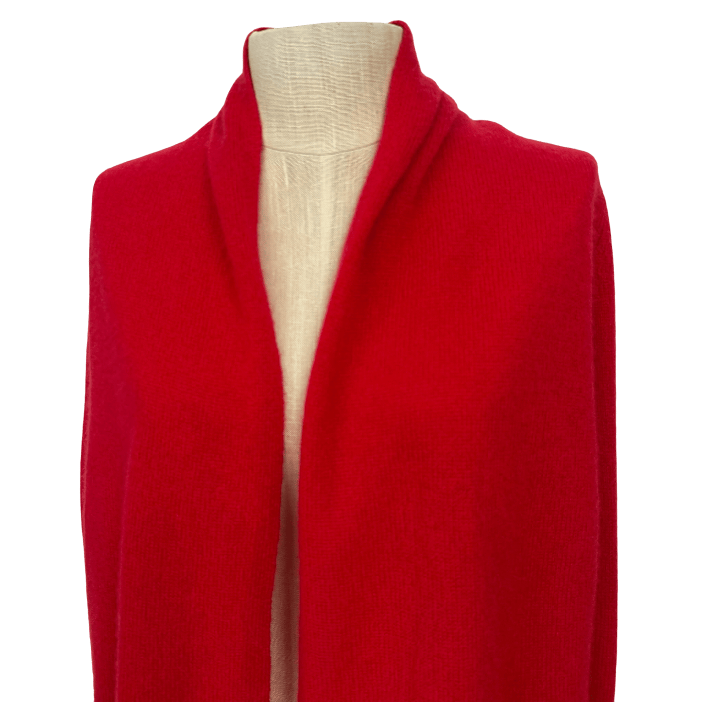 White + Warren Red 100% Cashmere Open - Front Cardigan (Small) - Loom Vintage
