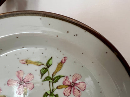 Wild Pink No. 201 Japanese Salad Plates, Set of 4 — Floral, Pink, Green & Yellow, 8" - Loom Vintage