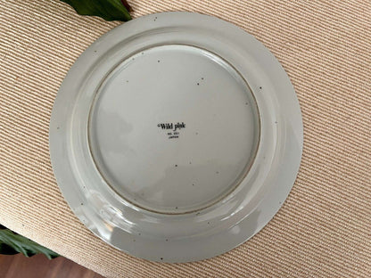 Wild Pink No. 201 Japanese Salad Plates, Set of 4 — Floral, Pink, Green & Yellow, 8" - Loom Vintage