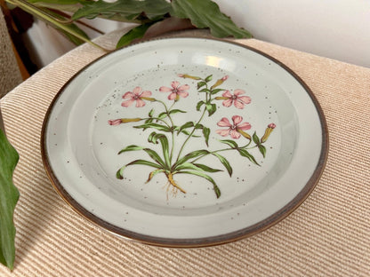 Wild Pink No. 201 Japanese Salad Plates, Set of 4 — Floral, Pink, Green & Yellow, 8" - Loom Vintage