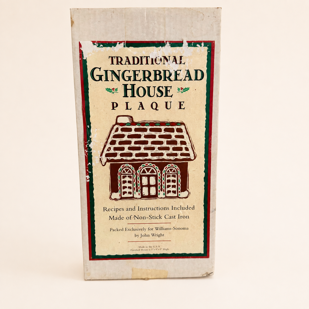 Front of the Traditional Gingerbread House Plaque box, Williams-Sonoma