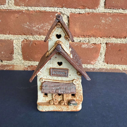 Windy Meadows Pottery Schoolhouse by Jan Richardson, 1990 - Loom Vintage