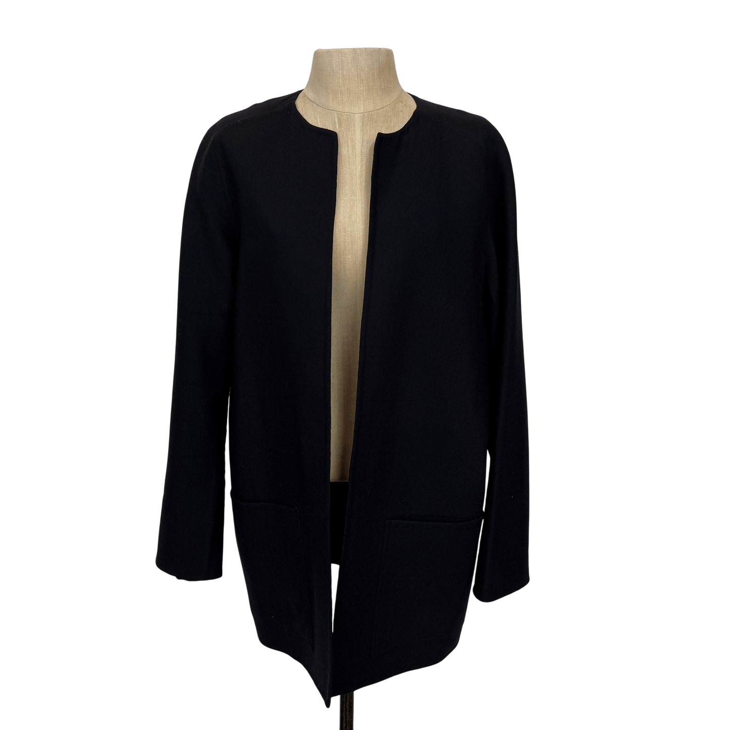 Worth Petite Wool Open - Front Navy Blue Jacket – Size M - Loom Vintage
