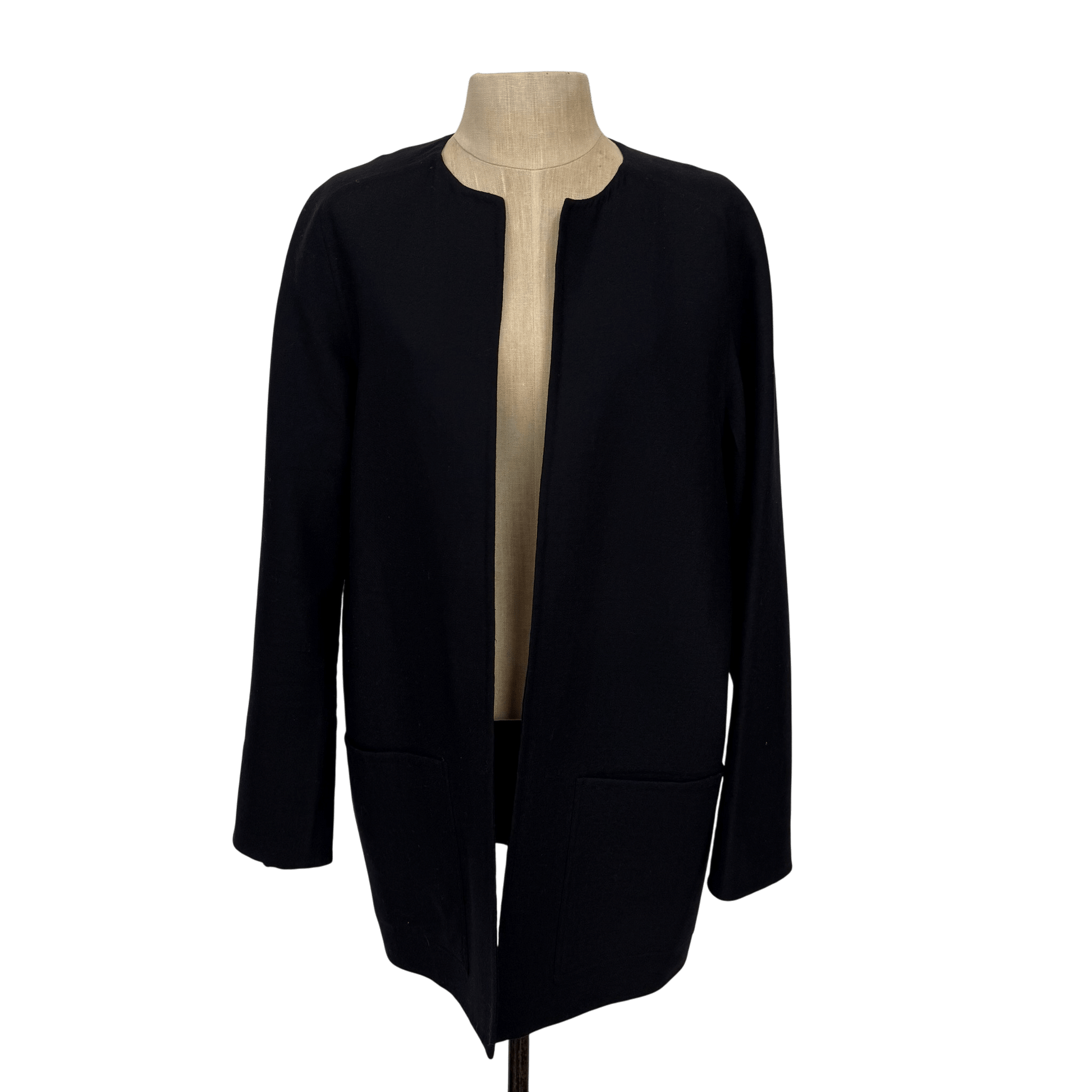 Worth Petite Wool Open - Front Navy Blue Jacket – Size M - Loom Vintage