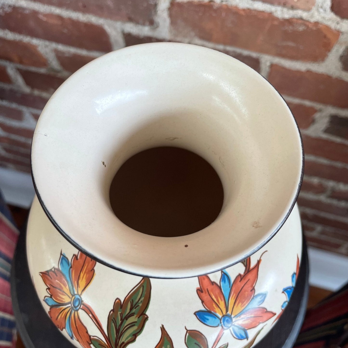 Zuid Holland Plateel Handwork Vase — Hand-Painted Floral, Signed & Numbered, Gouda, 10"H - Loom Vintage